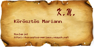 Körösztös Mariann névjegykártya