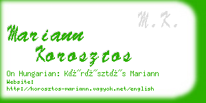 mariann korosztos business card